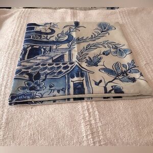 Rustic Linen Blue and Cream Decorative Fabric 
Set of 2 pillow covers